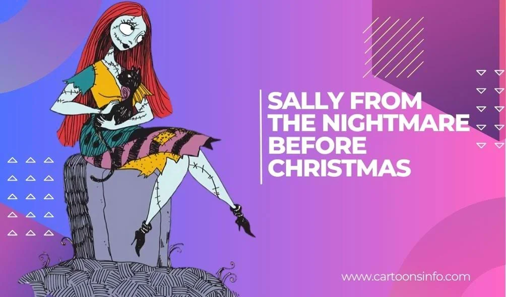 Red hair cartoon character Sally from The Nightmare Before Christmas