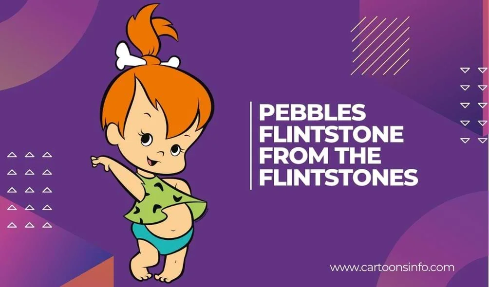 Red hair cartoon character Pebbles Flintstone from The Flintstones