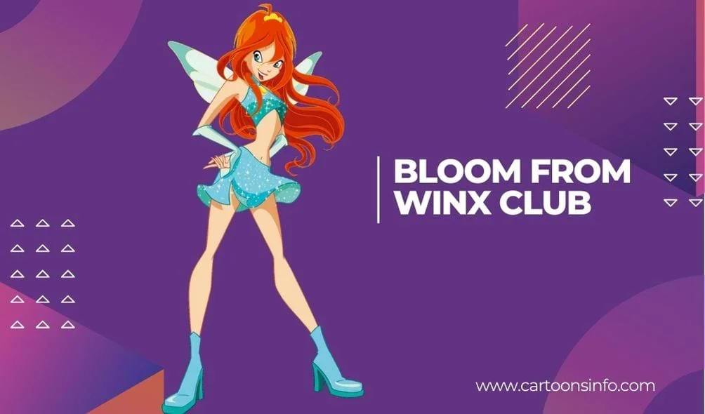 Red hair cartoon character Bloom from Winx Club