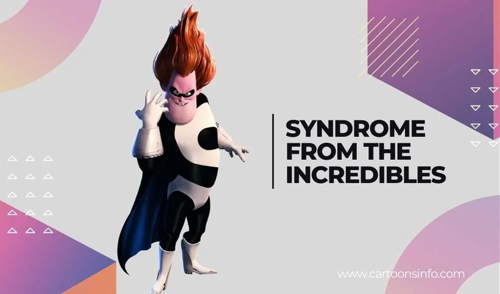 red hair cartoon character Syndrome from The Incredibles