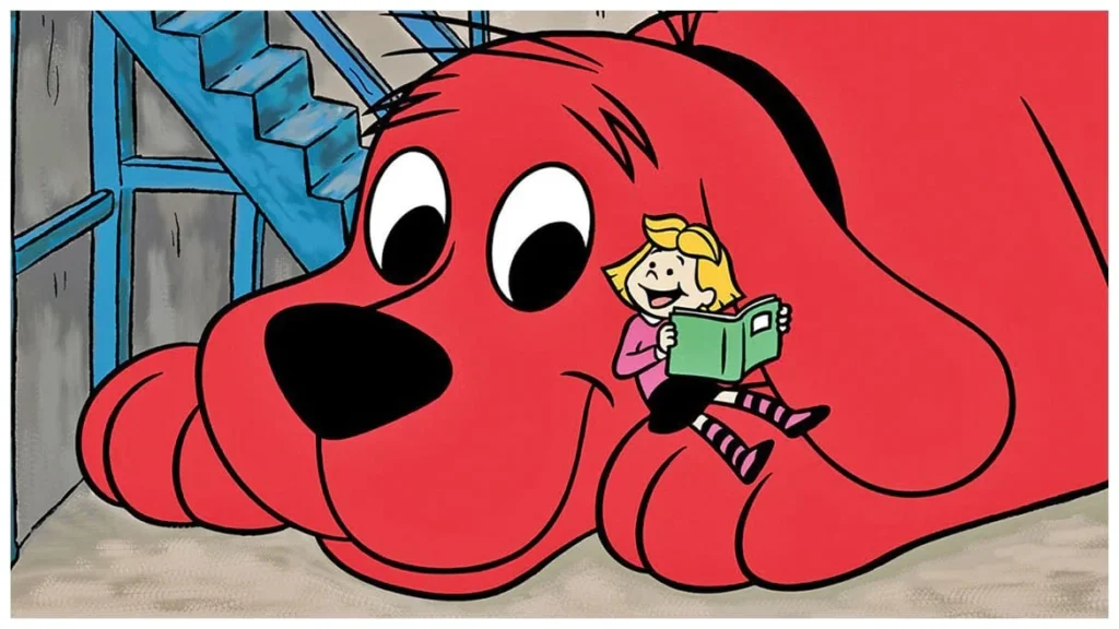Most popular red cartoon character Clifford from Clifford the Big Red Dog