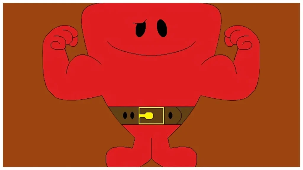 Red Cartoon Character Mr. Strong from Mr. Men