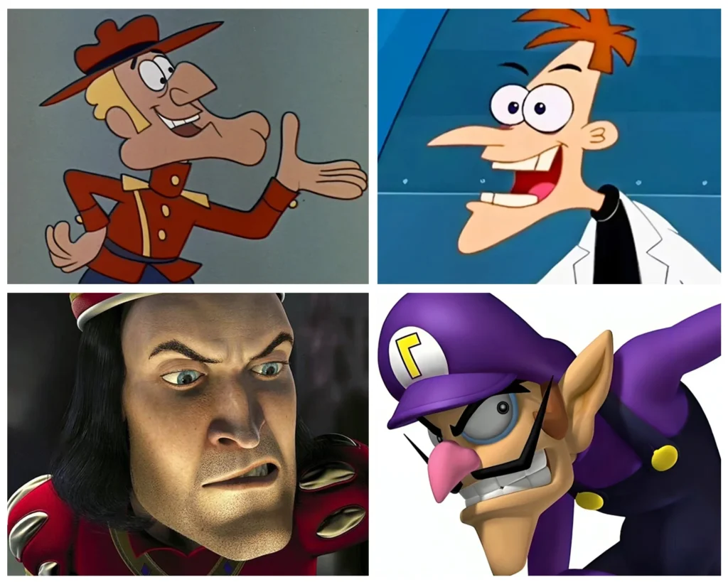 Long Chin Cartoon Characters 